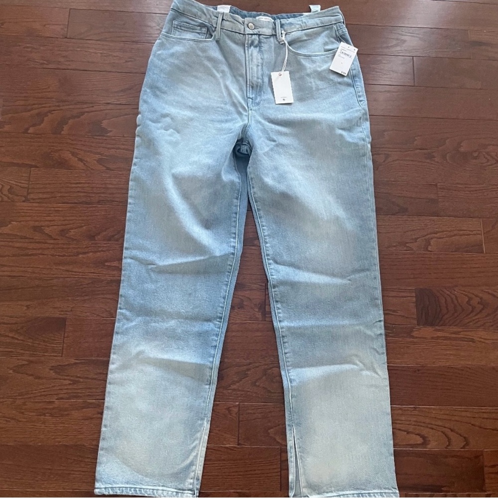 Good American  Sky Blue Straight Jeans